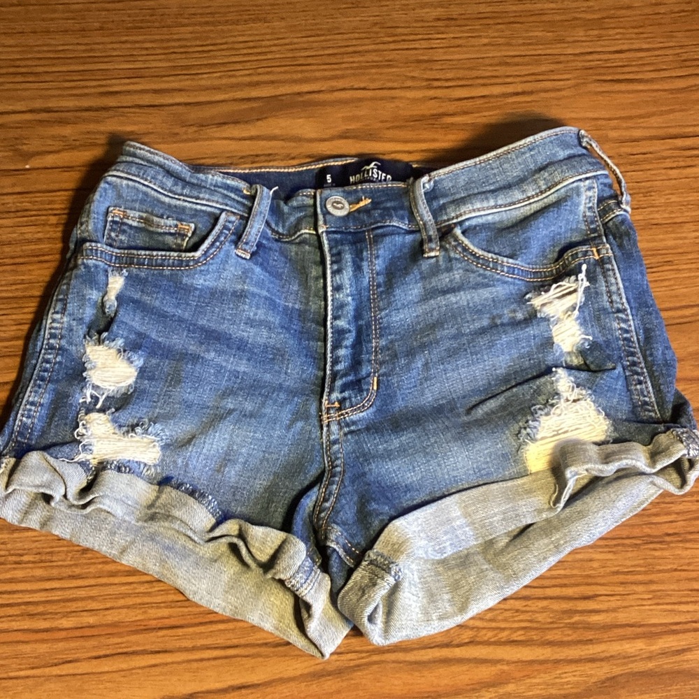 Hollister Women's Distressed Blue Jean Shorts